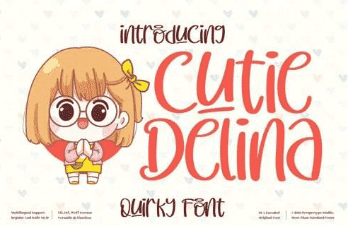 Cutie Delina - Quirky Handwritten Font