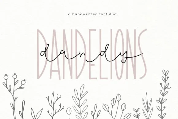 Dandy Dandelions Duo Font