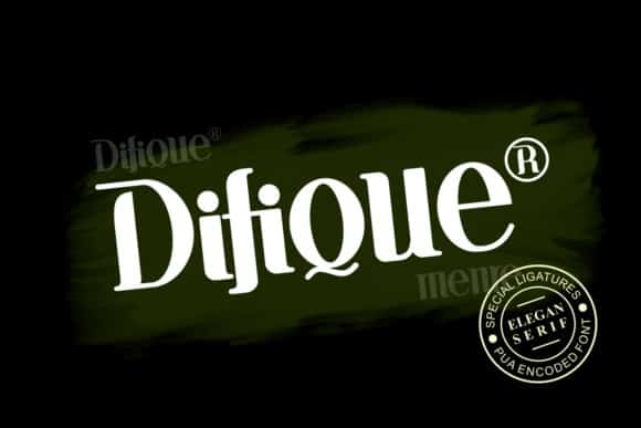 Difique Menre Font