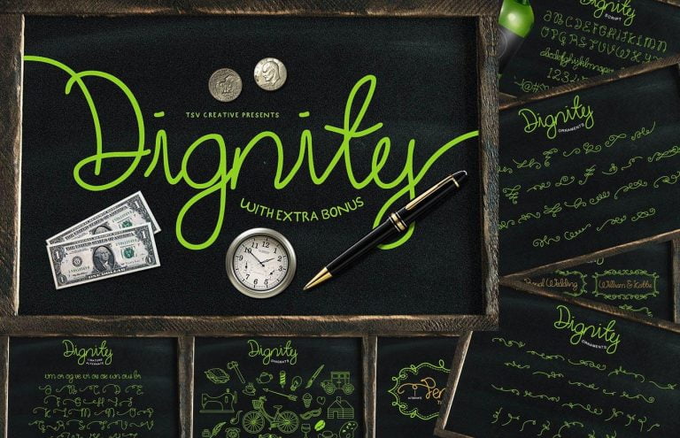 Dignity Monoline Cursive Script Font Free Download