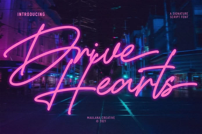 Drive Hearts - Signature Script Font