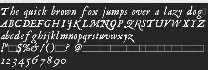 Dunelm Font