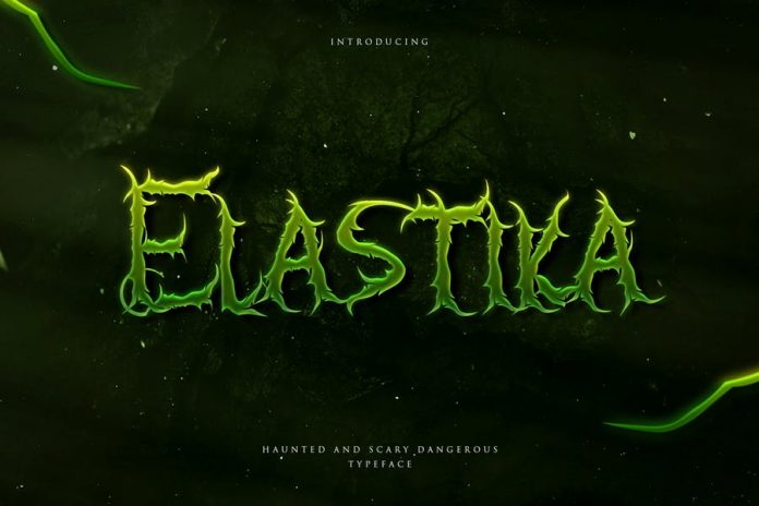 Elastika - Haunted Hand Drawing Display Typeface Font