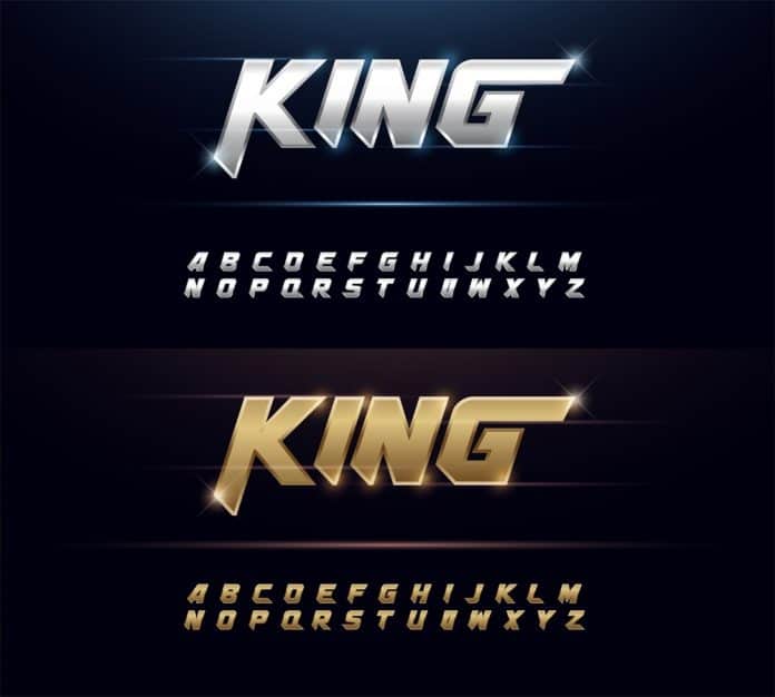 Elegant Silver and Golden Metal Chrome Alphabet Font