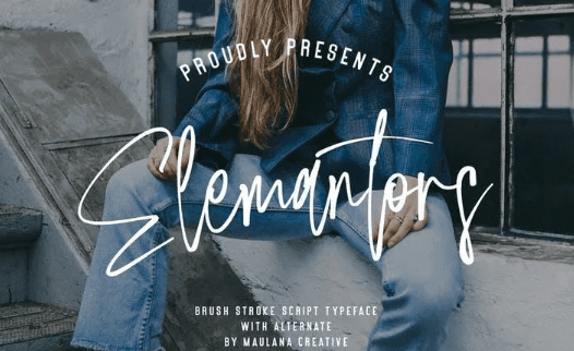 Elemantors Brush Stroke Script Typeface Alternate Font