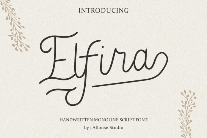 Elfira Handwritten Monoline Script