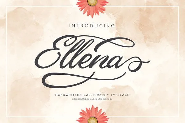Ellena Handwritten Calligraphy Typeface Font