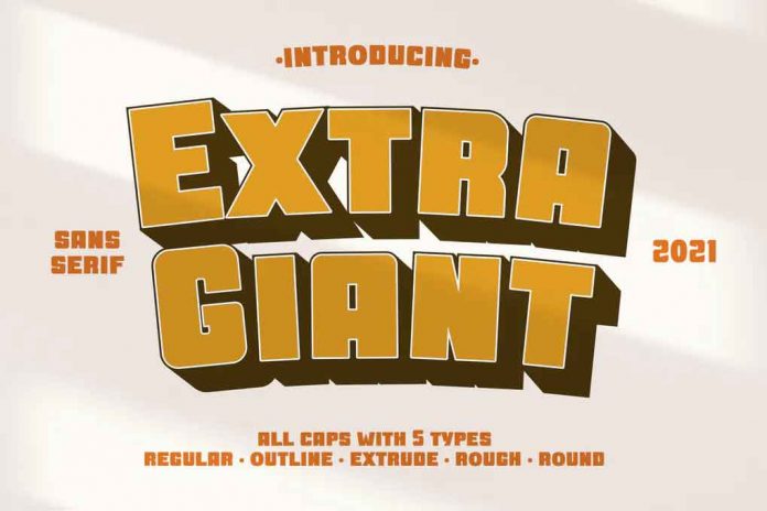 Extra Giant Family 5 Styles Font