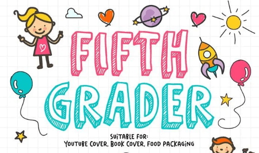 Fifth Grader - all caps doodle font