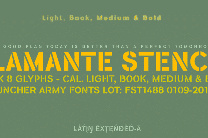 Flamante Stencil Font