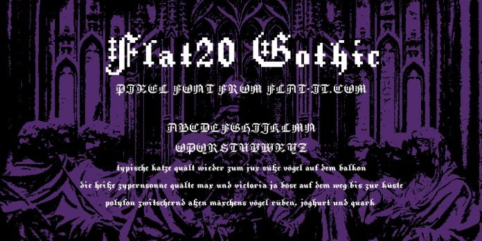 Flat20 Gothic Font