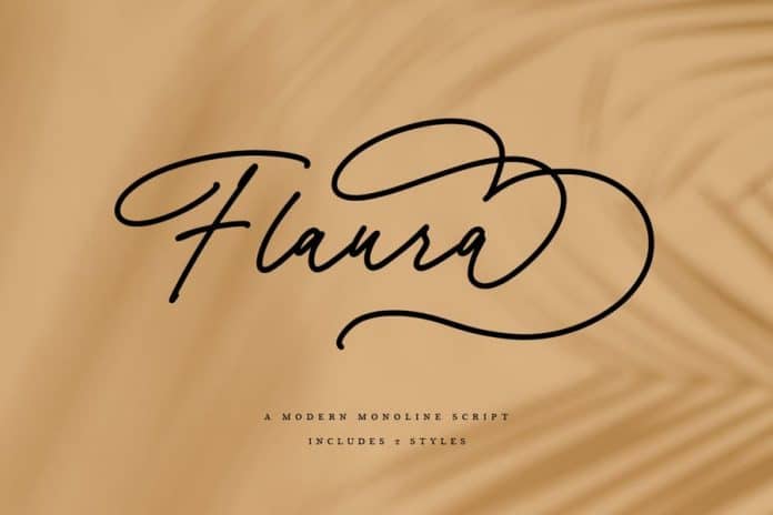 Flaura - A Modern Monoline Script