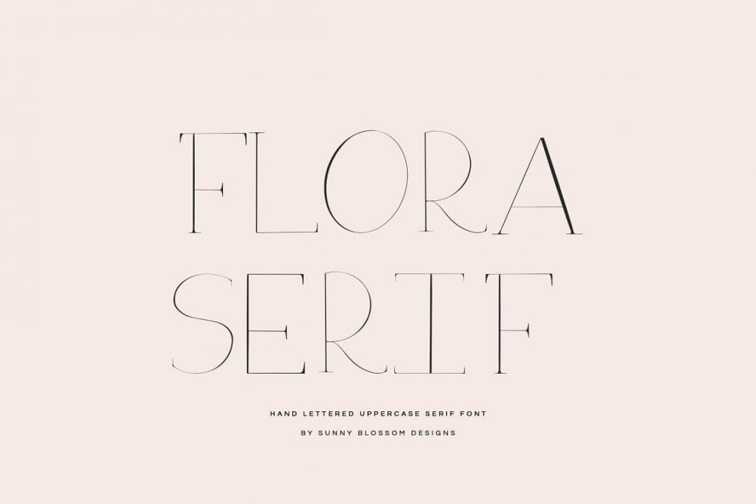 Flora Serif - Hand Lettered Uppercase Serif Font