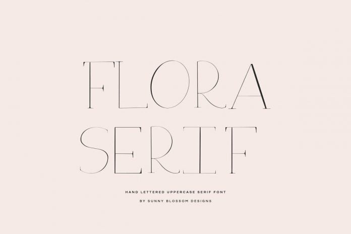 Flora Serif - Hand Lettered Uppercase Serif Font