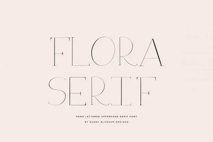 Flora Serif - Hand Lettered Uppercase Serif Font