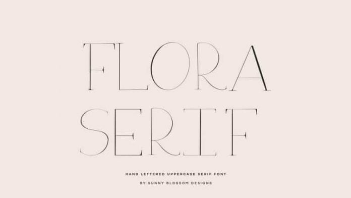 Flora Serif - Hand Lettered Uppercase Serif Font