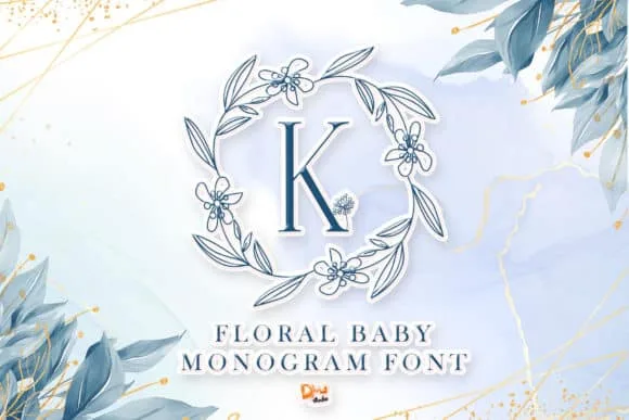 Floral Baby Monogram Font