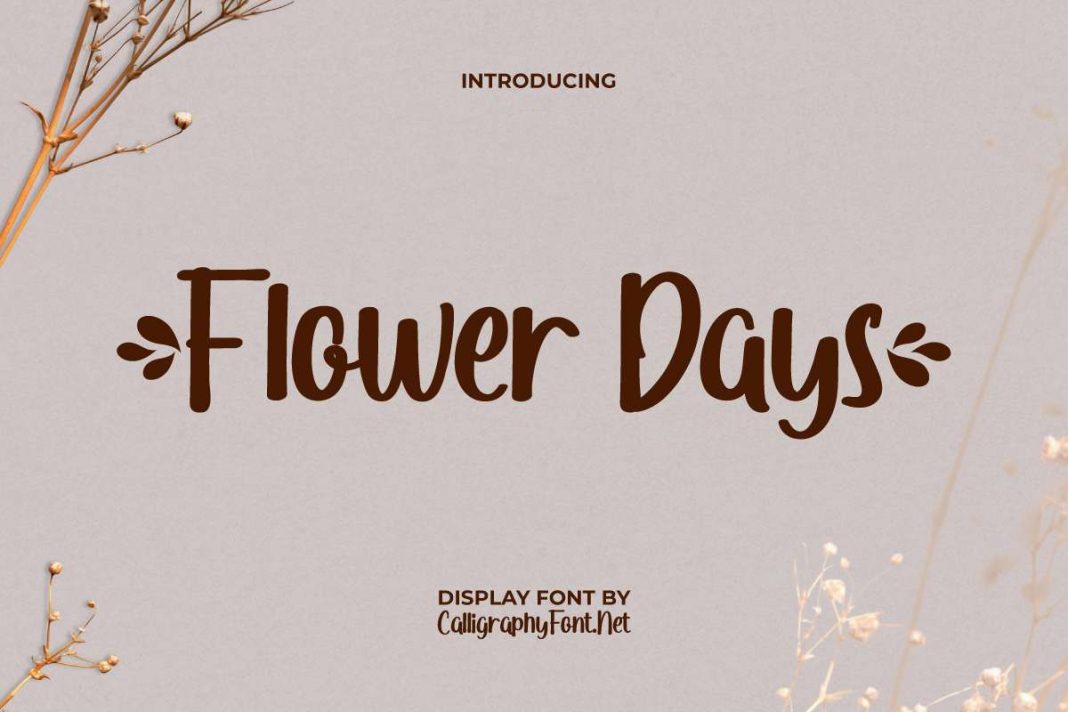 Flower Days - Brush Script Display Font
