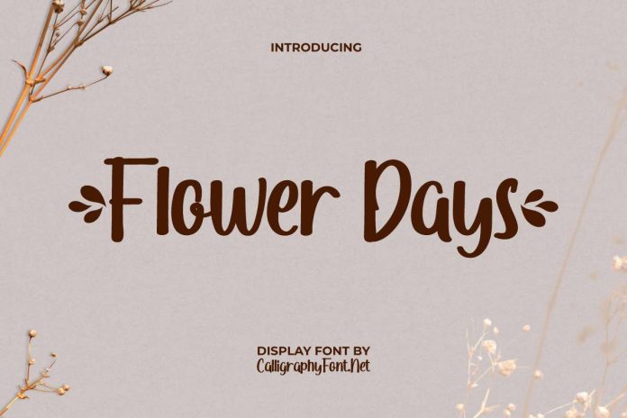 Flower Days - Brush Script Display Font