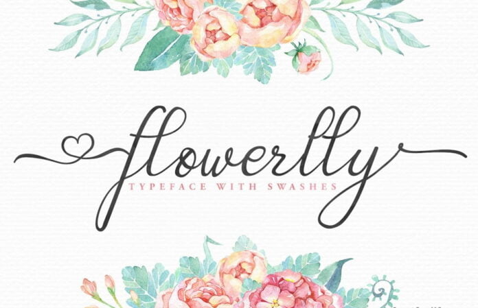Flowerlly Typeface with Swashes Font