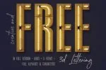 Free Condensed Neon 3D Lettering Font