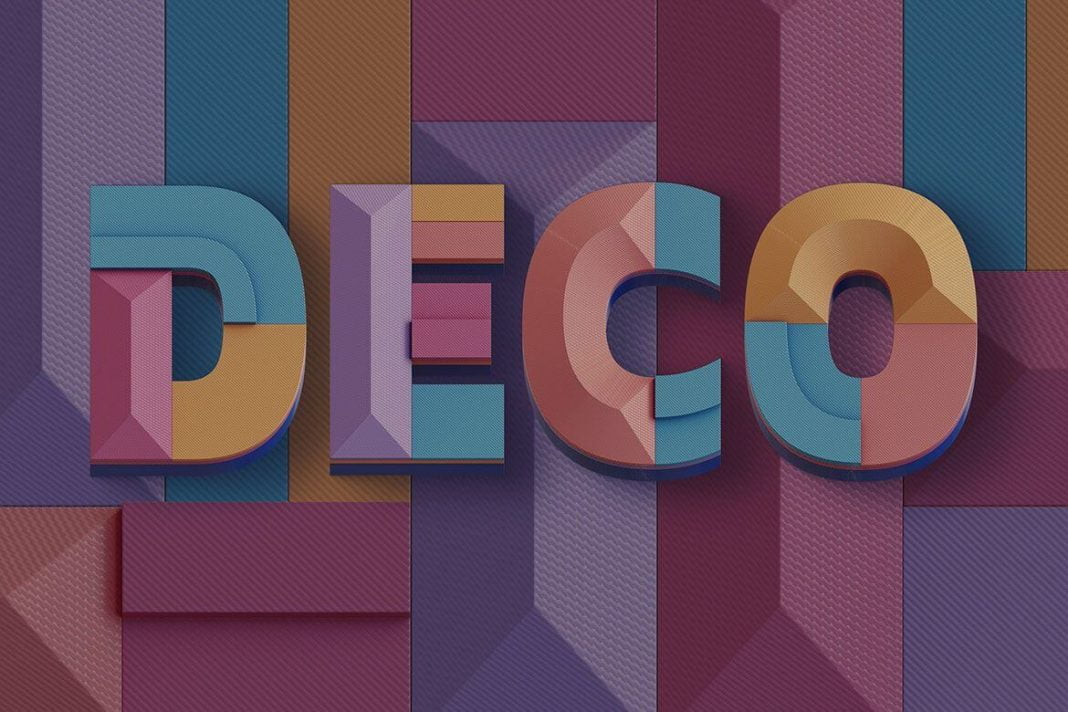 Free Deco Geometry - 3D Lettering Font