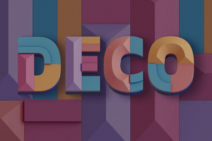 Free Deco Geometry - 3D Lettering Font
