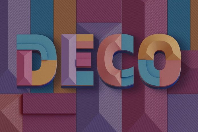 Free Deco Geometry - 3D Lettering Font