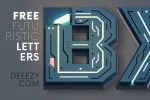Free Futuristico 3D Lettering