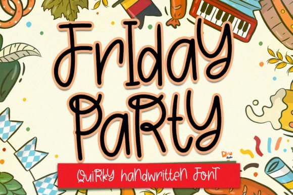 Friday Party - Quirky Handwritten