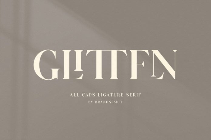 GLITTEN - All Caps Ligature Serif font