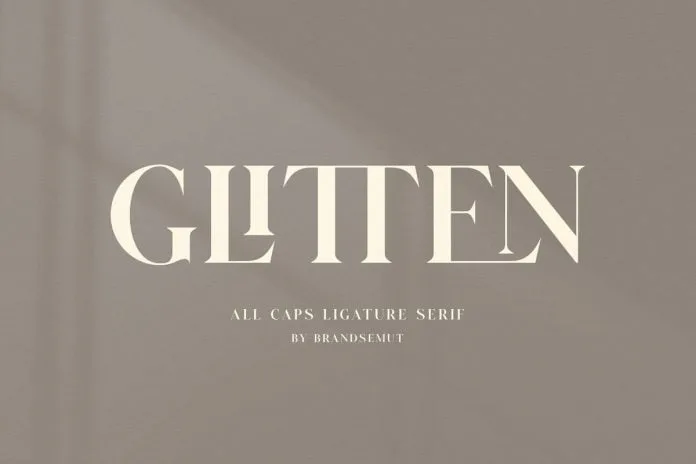 GLITTEN - All Caps Ligature Serif font