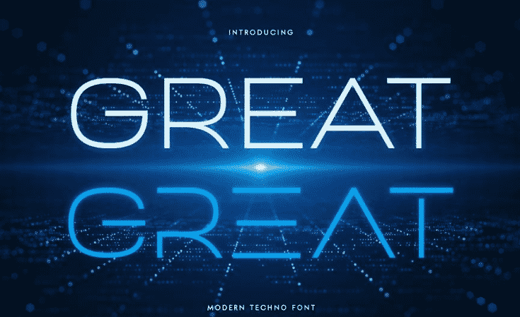 GREAT - Modern Techno Font