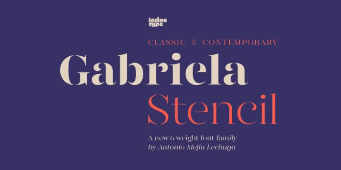 Gabriela Stencil Font Family