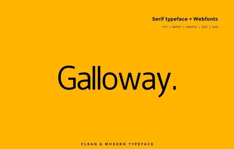 Galloway – Modern Typeface + WebFont Free Download