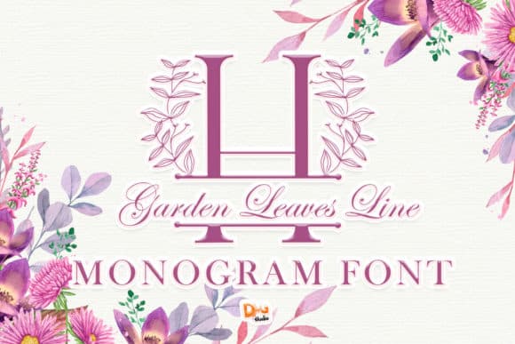 Garden Leaves Line Font