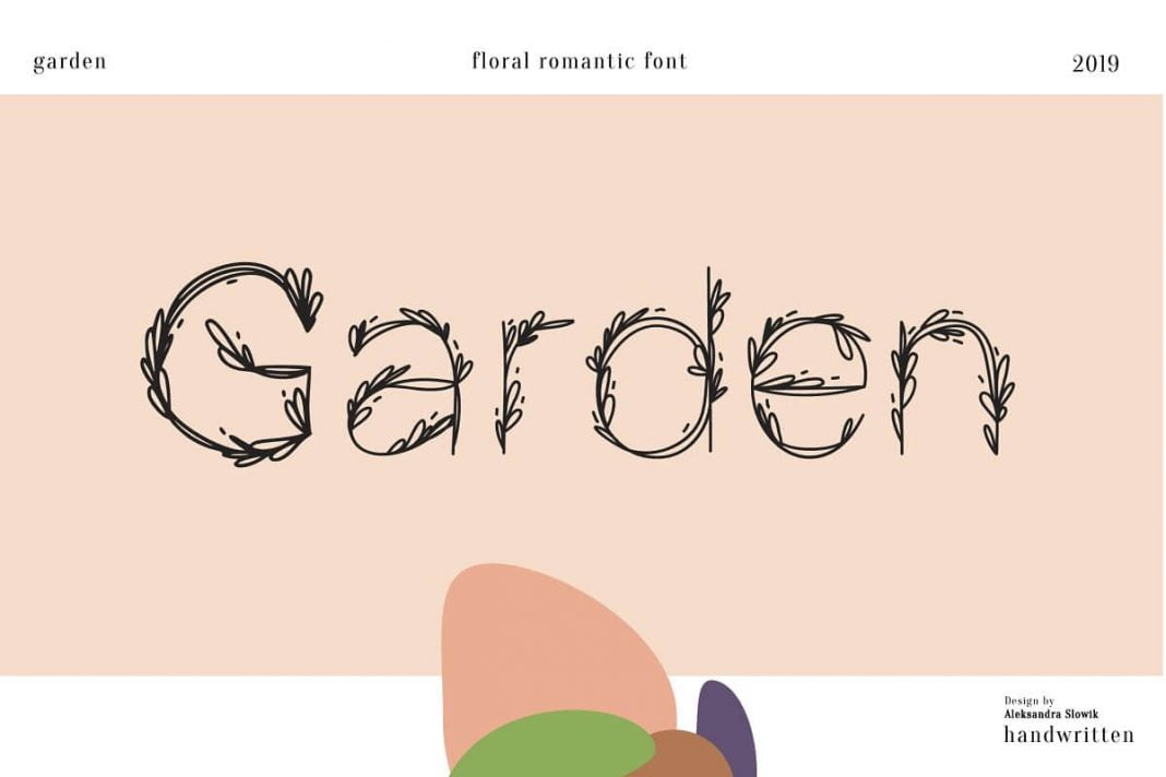 Garden floral romantic font