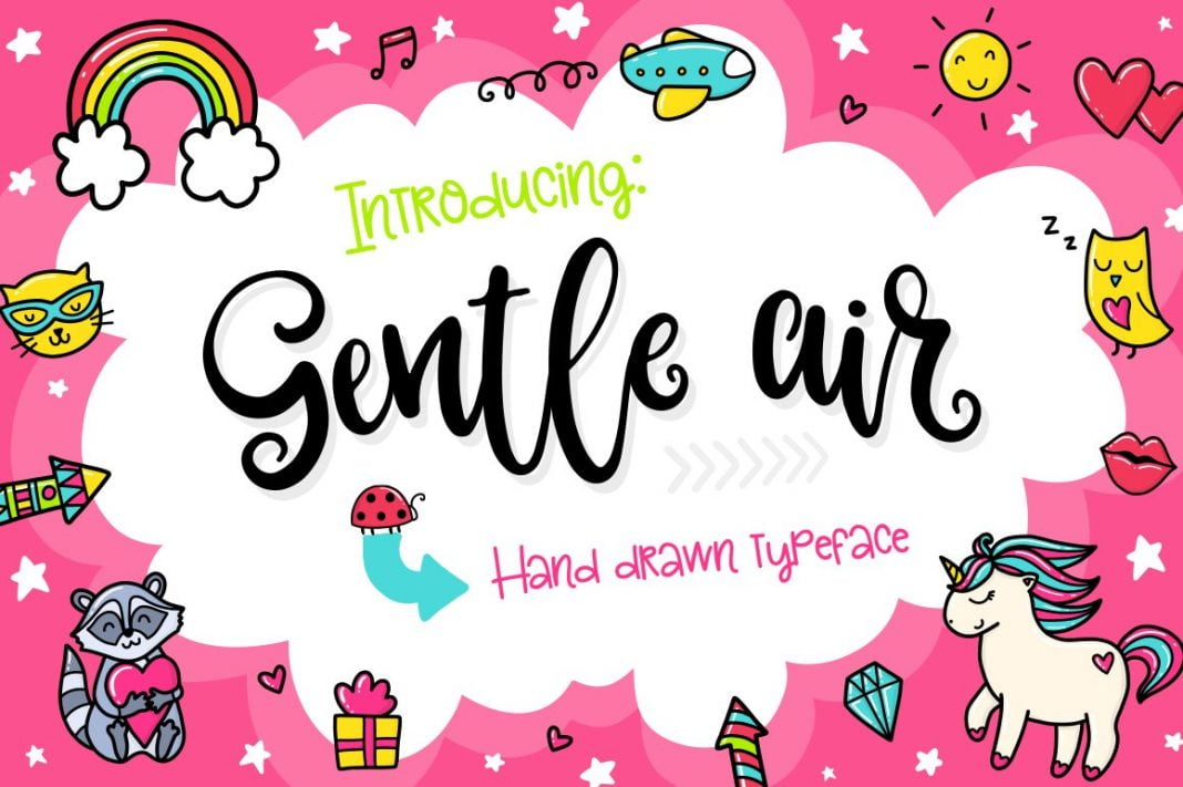 Gentle Air Typeface with Extras