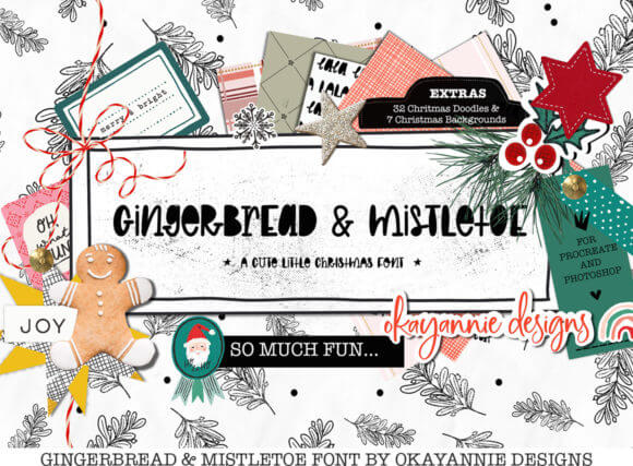 GingerBread & Mistletoe Font