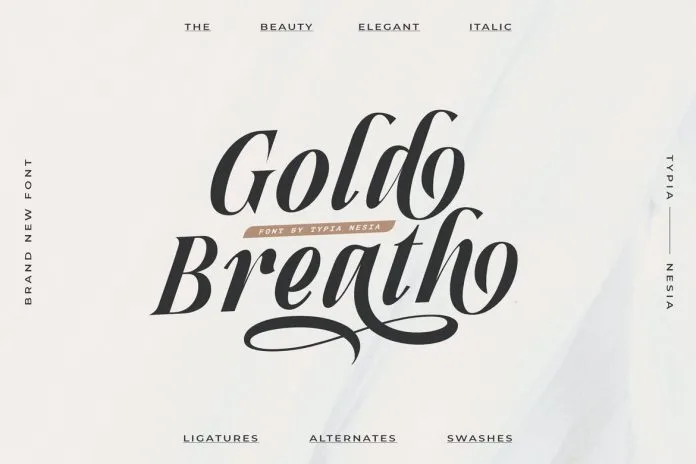 Gold Breath - Vintage Elegant Italic Calligraphy