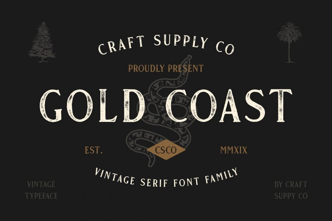Gold Coast - Vintage Serif with bonus Extras
