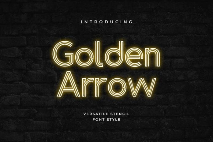 Golden Arrow Classy Modern Geometric Font