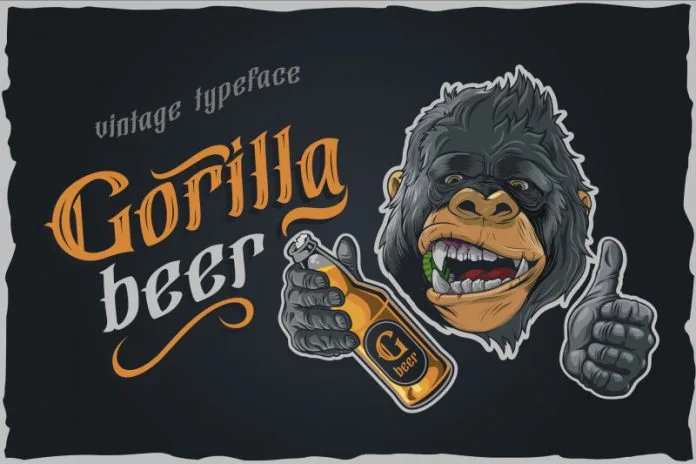 Gorilla beer - gothic typeface