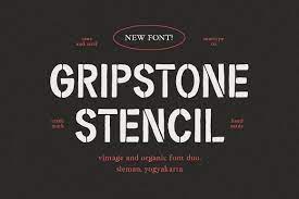 Gripstone Stencil - Vintage Font Duo