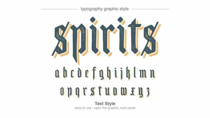 Grunge old script text style Font