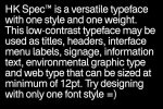 HK Spec Typeface Font