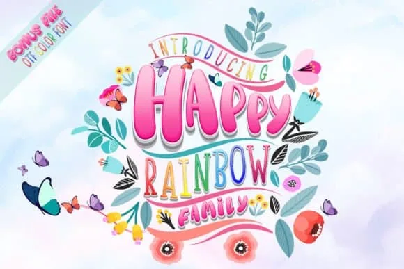 Happy Rainbow Family Font Happy Rainbow Family Font