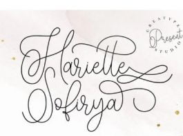 Hariette Sofirya Monoline Signature Font