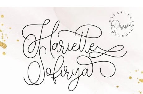 Hariette Sofirya Monoline Signature Font