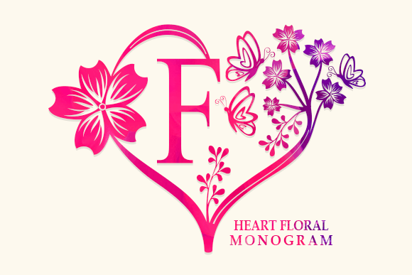 Heart Floral Monogram